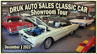 CLASSIC CAR SHOWROOM TOUR - Cars FOR SALE - Druk Auto Sales - Classic Car Lot Walk - December 2 2023