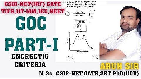 GOC PART -I | ENERGETIC CRITERIA || #ARUNSIR | FOR JEE,NEET,JAM,NET-JRF,GATE AND MSC ENTRANCE EXAMS