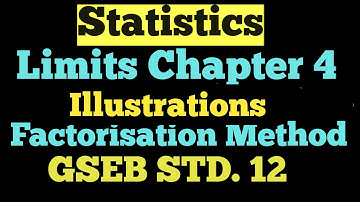 STD -12 Statistics [ Part 2 ]  Limits  chapter 4  Limits by Factorisation @StudyPointPro