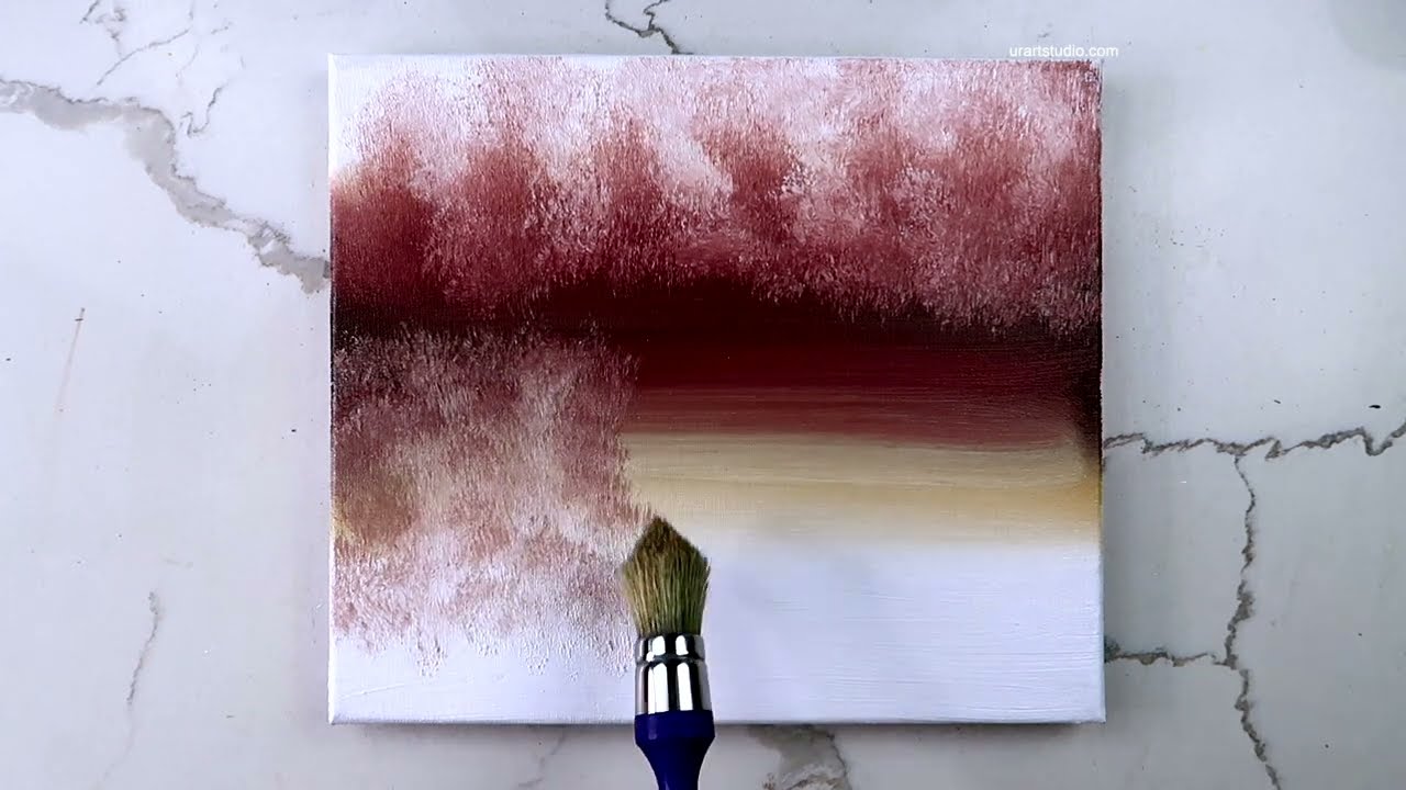 Autumn Footsteps: Acrylic Step-by-Step Landscape Painting Demo | Soft Lake Reflections