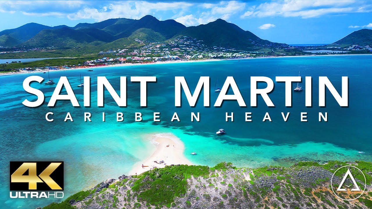 SAINT MARTIN   SINT MAARTEN IN 4K DRONE FOOTAGE ULTRA HD   Beautiful Island Landscapes Footage UHD