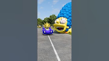 Strange & Weird Crazy Cars vs Crazy Marge Simpson in BeamNG.drive
