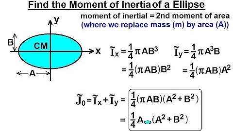 Mechanical Engineering: Ch 12: Moment of Inertia (30 of 97) Moment of Inertia=? Ellipse