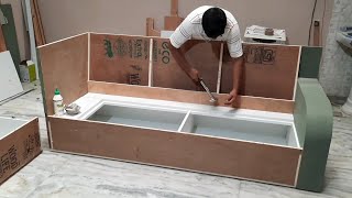 How To Build Plywood Sofa(सोफा ) Size 78'×32'×78' At Home In 2 Days||प्लाईवुड में सोफा कैसे बनाएं