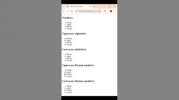 HTML Ordered List | Numbers, Alphabets & Roman Numerals Example