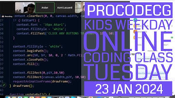 ProCodeCG Kids Weekday Coding Class - Tuesday - 23 Jan 2024