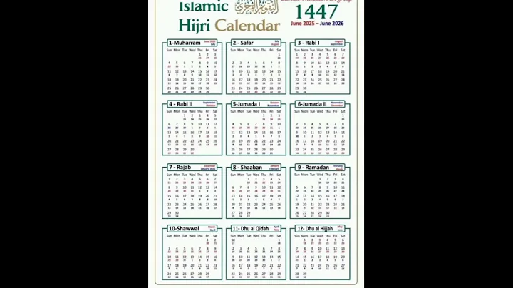 islamic calendar 1447