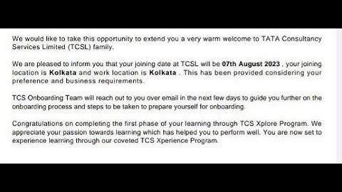 Tcs onboarding update 2022,2023 batch