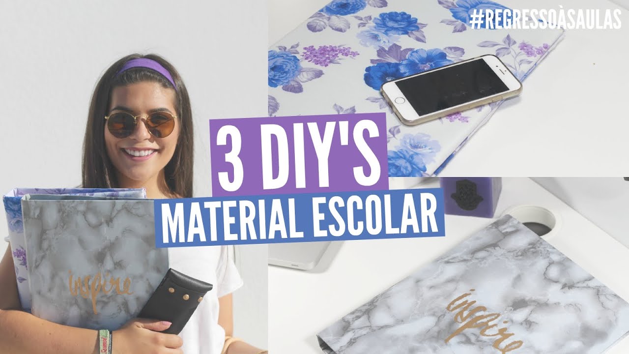 3 DIY's Material Escolar ❤️ Dossiers e Estojo #regressoàsaulas