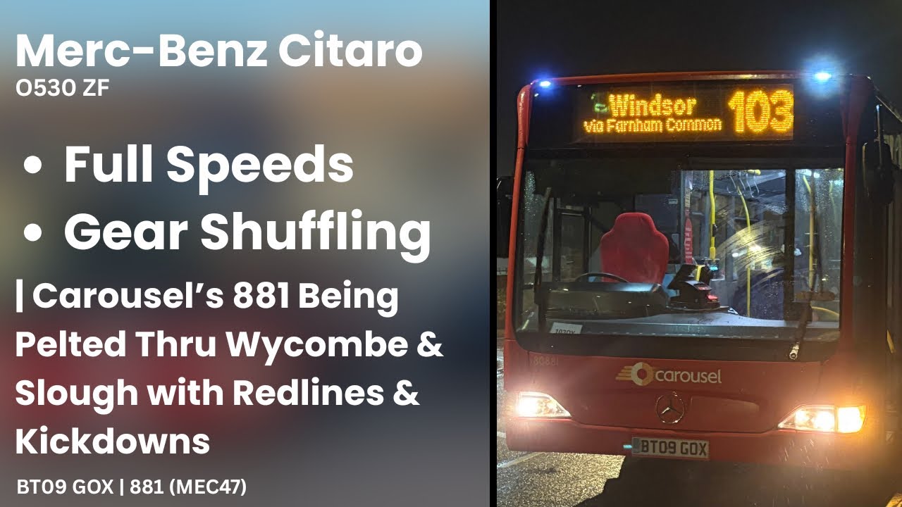 Mercedes Manipulation! Carousel's 881(MEC47) Being Ragged Thru Wycombe & Slough. Ft ZF Trickery.....