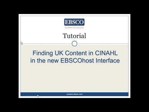Finding UK Content in CINAHL in the new EBSCOhost Interface