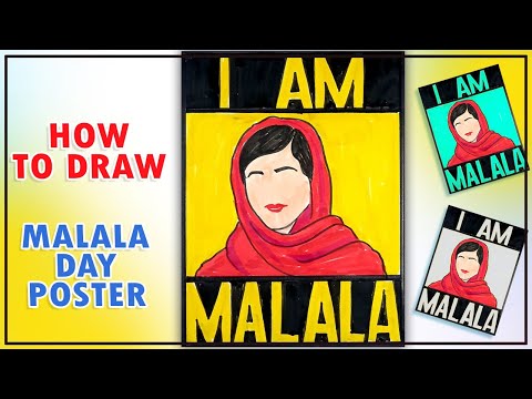 Malala Day Poster Drawing [മലാല ദിനം പോസ്റ്റർ തയ്യാറാക്കാം] July 12 / malala day/malala dinam