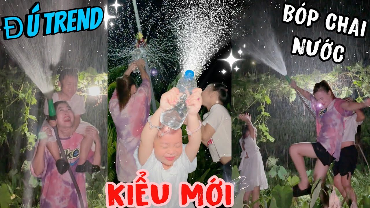 Đú Trend Bóp Chai Nước Mẹ Hà Hà Hí Mang Hẳn Máy Tạo Mưa Cho Em Mint Vy Và Chị Na Đú Trend