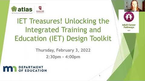 IET Treasures! Unlocking the Integrated Education and Training (IET) Toolkit
