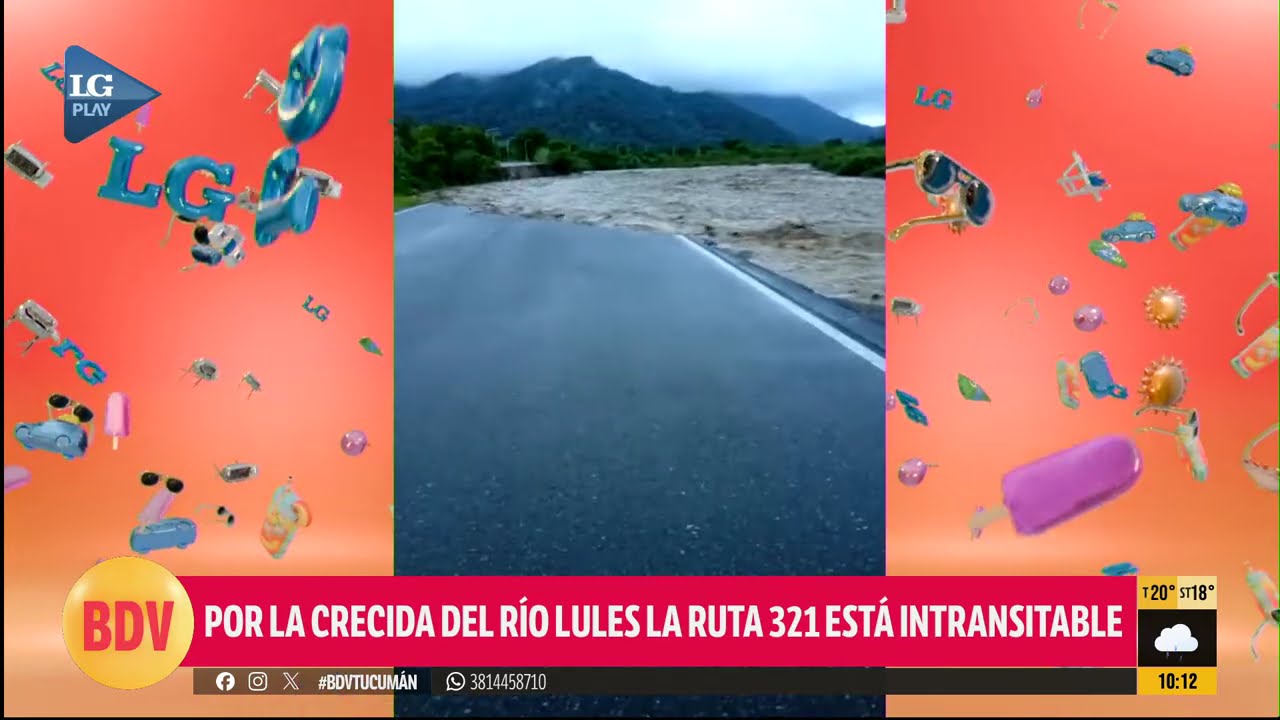´TUCUMÁN: LA INCREÍBLE CRECIDA DEL RÍO LULES CORTÓ LA RUTA