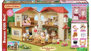 Calico Critters Red Roof Country Home Gift Set Unboxing Toy Review