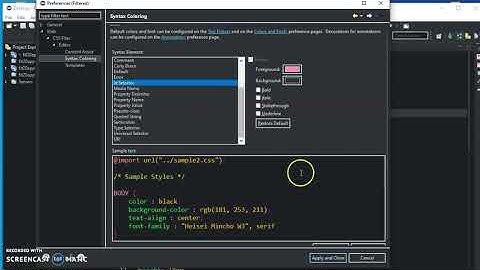 change the syntacx color in eclieps