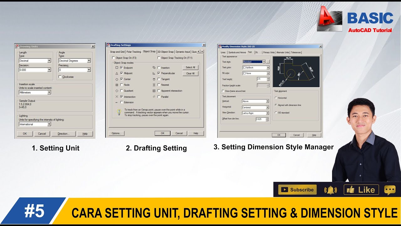 AUTOCAD 5 CARA SETTING DIMENSION STYLE MANAGER DAN DRAFTING SETTING