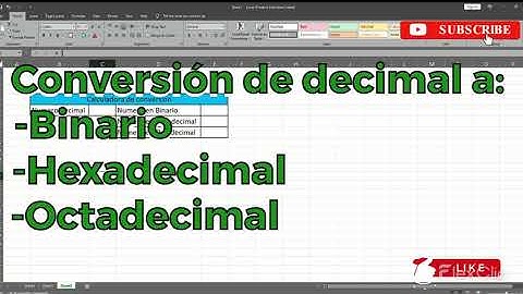 Conversión de decimal a Binario-Hexadecimal-Octadecimal en Excel