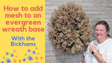 How to add mesh in an evergreen wreath base| How to make a wreath base full| Learn to make wreaths