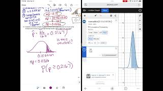 Math 1342 Sampling Distribution of Sample Proportions with Desmos Ex. 2