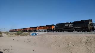 WB BNSF Port Stack Train With Big Lashup And NS And Rear DPU In Lenwood Ca! #bigbossrailfanner