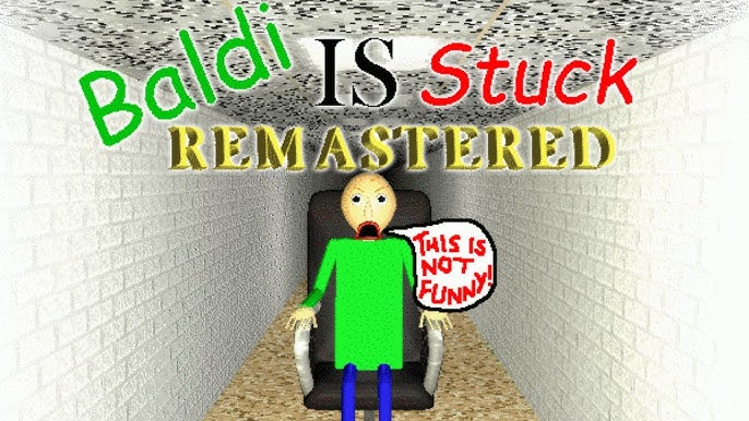 Baldi basics character sitting in a chair