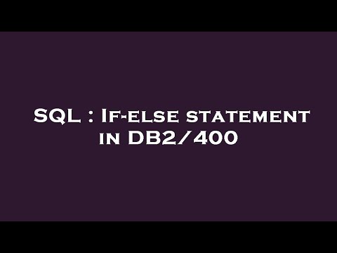 SQL : If-else statement in DB2/400