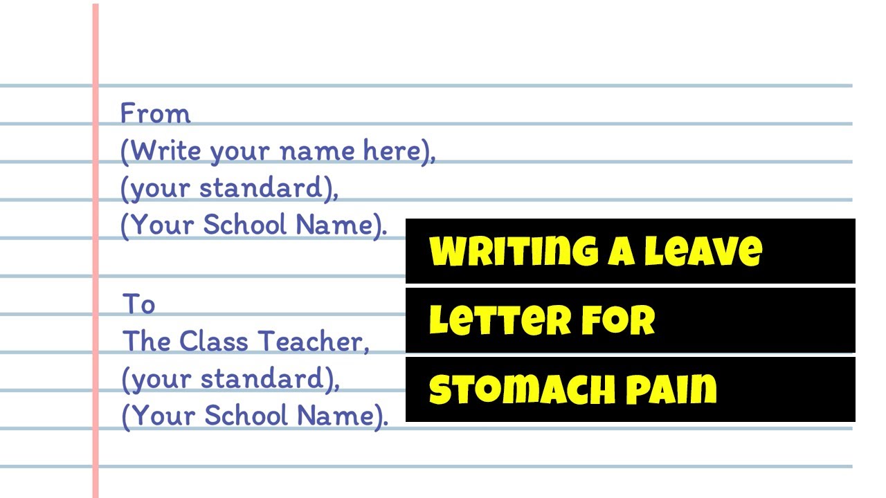 application letter for leave due to stomach pain