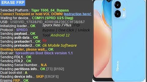 Sparx Neo 7 Plus |Frp Bypass | One Click | Unlock Tool Android 12