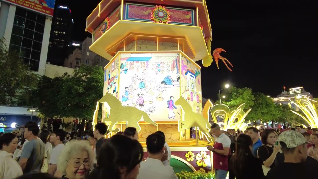 Đường hoa Nguyễn Huệ ngày khai mạc (tối 28 Tết 15-02-2026) | Xuân Bính Ngọ | Quay bằng DJI Pocket 2