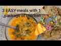 3 easy meals with 1 package of chicken easyrecipes chicken