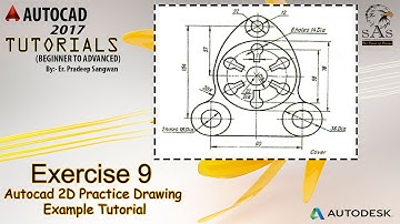 Autocad 2D Practice Drawing | Exercise 9 | Autocad Example Tutorial