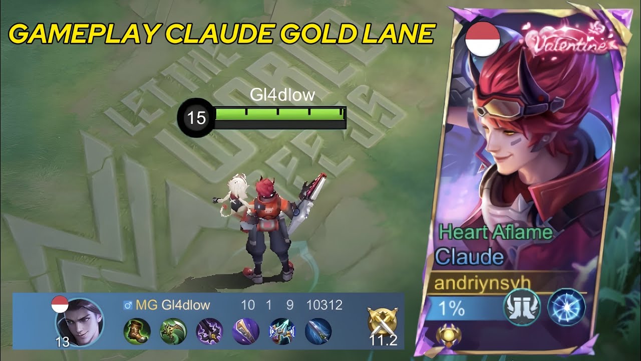 GAMEPLAY CLAUDE GOLD LANE SOLO RANK - Mobile Legends 