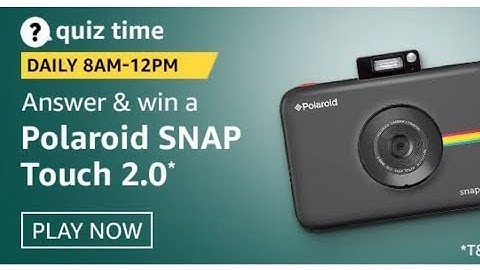 Amazon Quiz Answers Today | Win Polaroid SNAP Touch 2.0 | Quiz Today| Vikas Kohli | 11 February 2021
