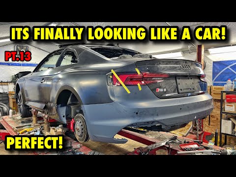 Rebuilding A Extremely Damaged 2019 Audi RS5 From Copart! [Pt.13] Test Fit Before Weld!