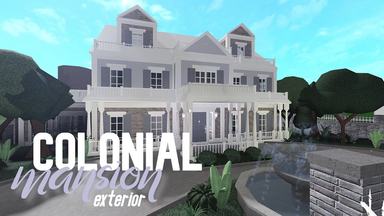 Colonial Mansion Exterior 89k Roblox Bloxburg Youtube - roblox popular with some kids in colonial school colonial