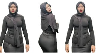 Kumpulan Jilbab Tobrut Manset Hitam Licin Part 4