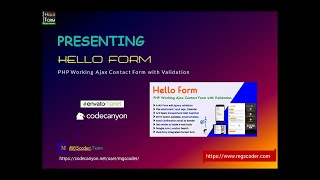 Hello Form - PHP Working Ajax Contact Form with Validation | CodeCanyon SMTP Form | jQuery PHP Form