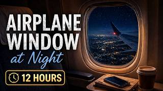 Airplane Window Seat at Night ✈️ 12 Hours of Calm Travel Ambience (No Interruptions) screenshot 3