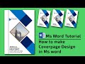 Ms word tutorial  how to make creative book cover page design in ms word 