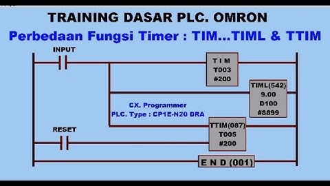 Training Dasar PLC. Omron, Mengenal Perbedaan Fungsi Timer TIM, TIML Dan TTIM.