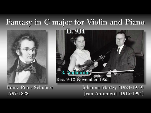 Schubert: Fantasy (D934), Martzy & Antonietti (1955
