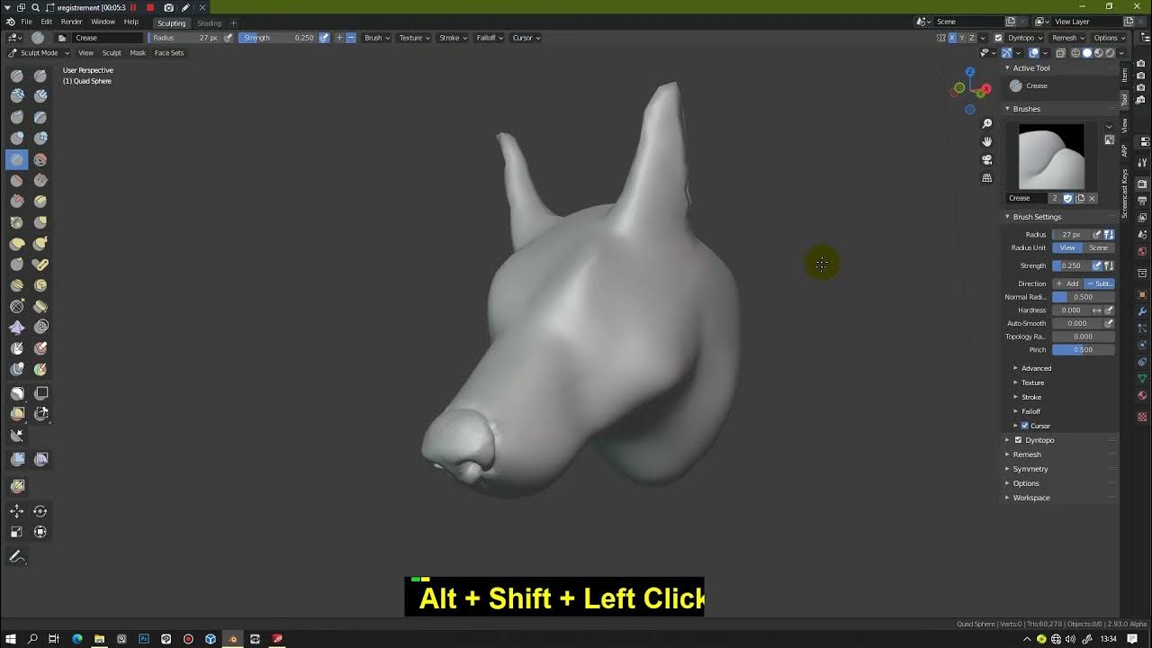 How to sculpt a dog head Blender 2 9 and 3 0 Quick Tips Series YouTube