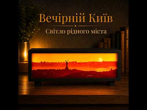 3D нічник "Вечірній Київ" Kyiv night light чорний (LED, Акумулятор, USB Type-C), видео 1