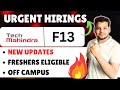Urgent Tech Mahindra Hiring Announced | Off Campus Drive | 2026, 2025 Batch Hirings | Fresher Jobs