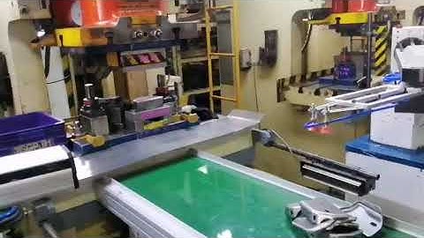 C Frame stamping machine in line with 5kg Robotics TS01 | TCR-Robotics Thailand