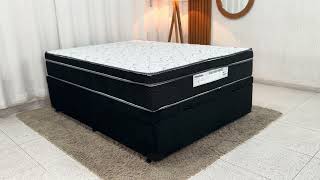 Colchão Casal Airtech 150 Ortopédico D45 Ortobom + Box Baú Prime Confort Sued Preto Blindado Issacar