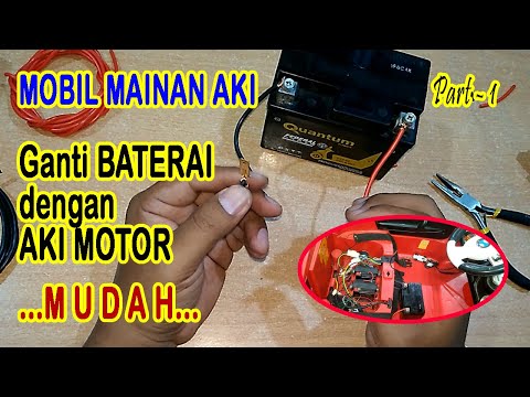 Tutorial Cara membuat mobil aki elektrik untuk anak-anak,bisa dinaiki beban sampai 30 kiloan. Bahan-. 