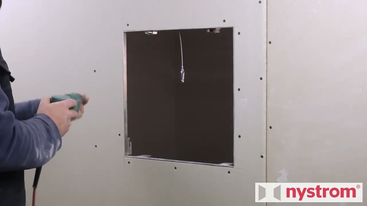Nystrom Access Door Wall Installation RGBR Removable Drywall Panel Nystrom Access Door Wall Installation RGBR Removable Drywall Panel